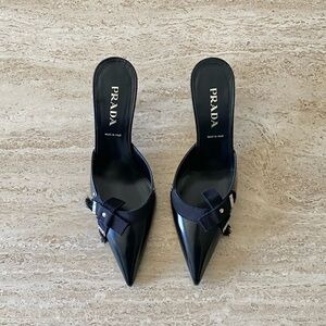 Vintage Prada Ribbon Mule Heels